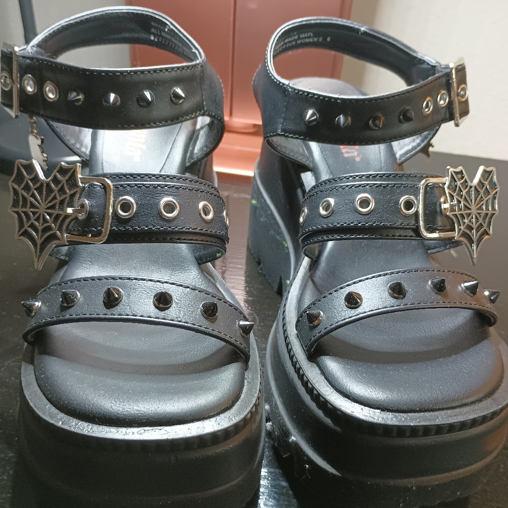 Demonia chunky black goth sandals